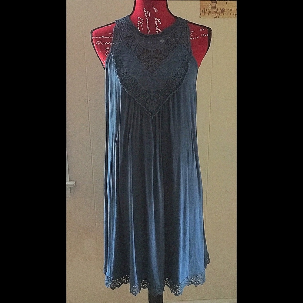 {Xhilaration} Dark Teal Triangle Shift Dress - Picture 2 of 6